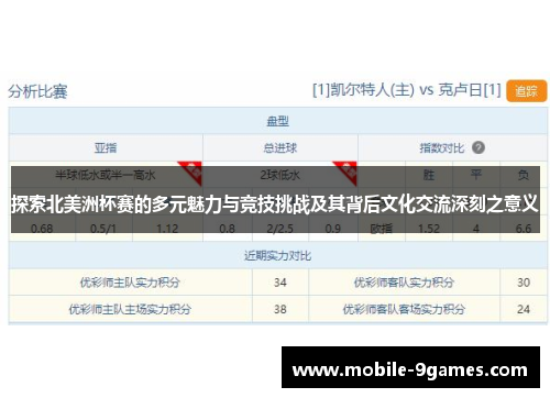 探索北美洲杯赛的多元魅力与竞技挑战及其背后文化交流深刻之意义