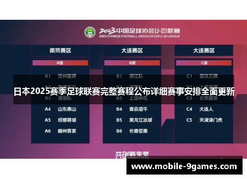 日本2025赛季足球联赛完整赛程公布详细赛事安排全面更新